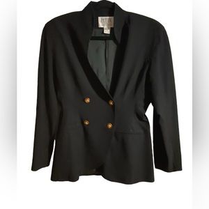 Petite Sophisticate Vintage Black Blazer Suit Jacket